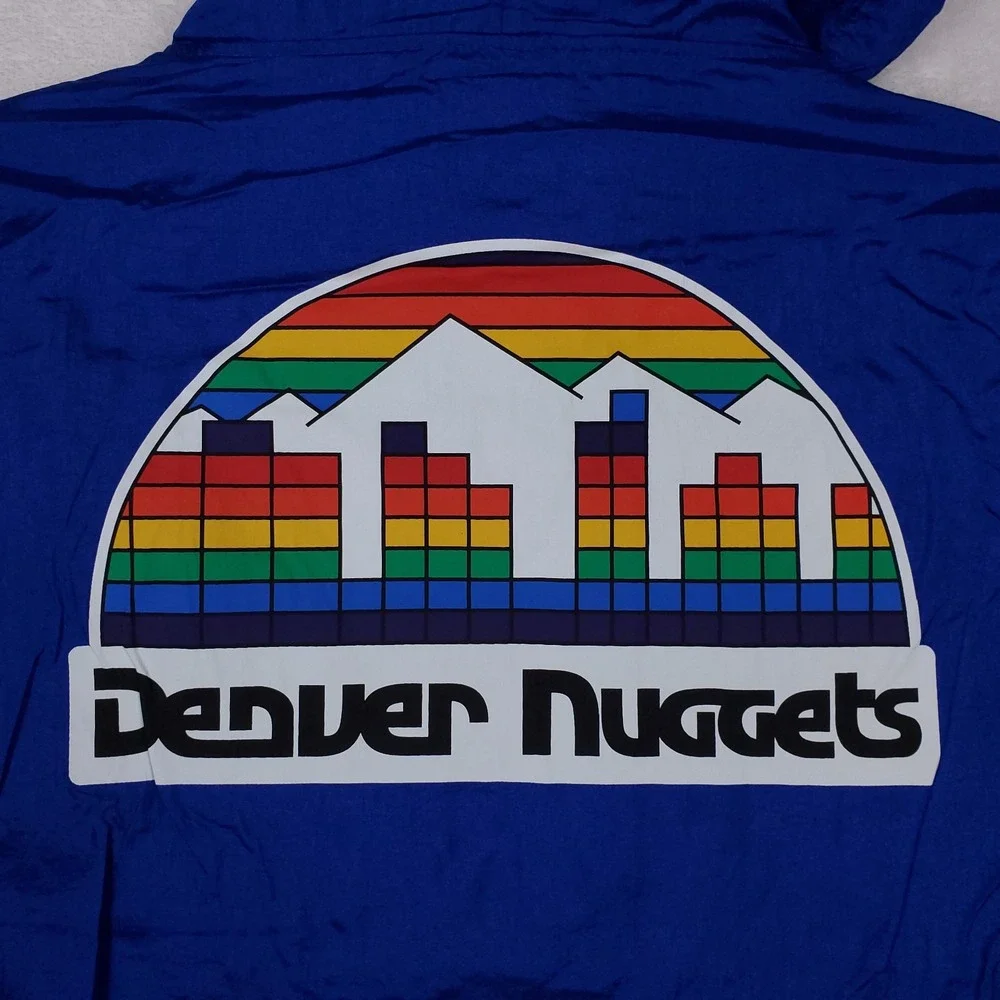 Denver Nuggets Mitchell & Ness NBA Small Windbreaker Jacket‎ Blue Yellow NWT